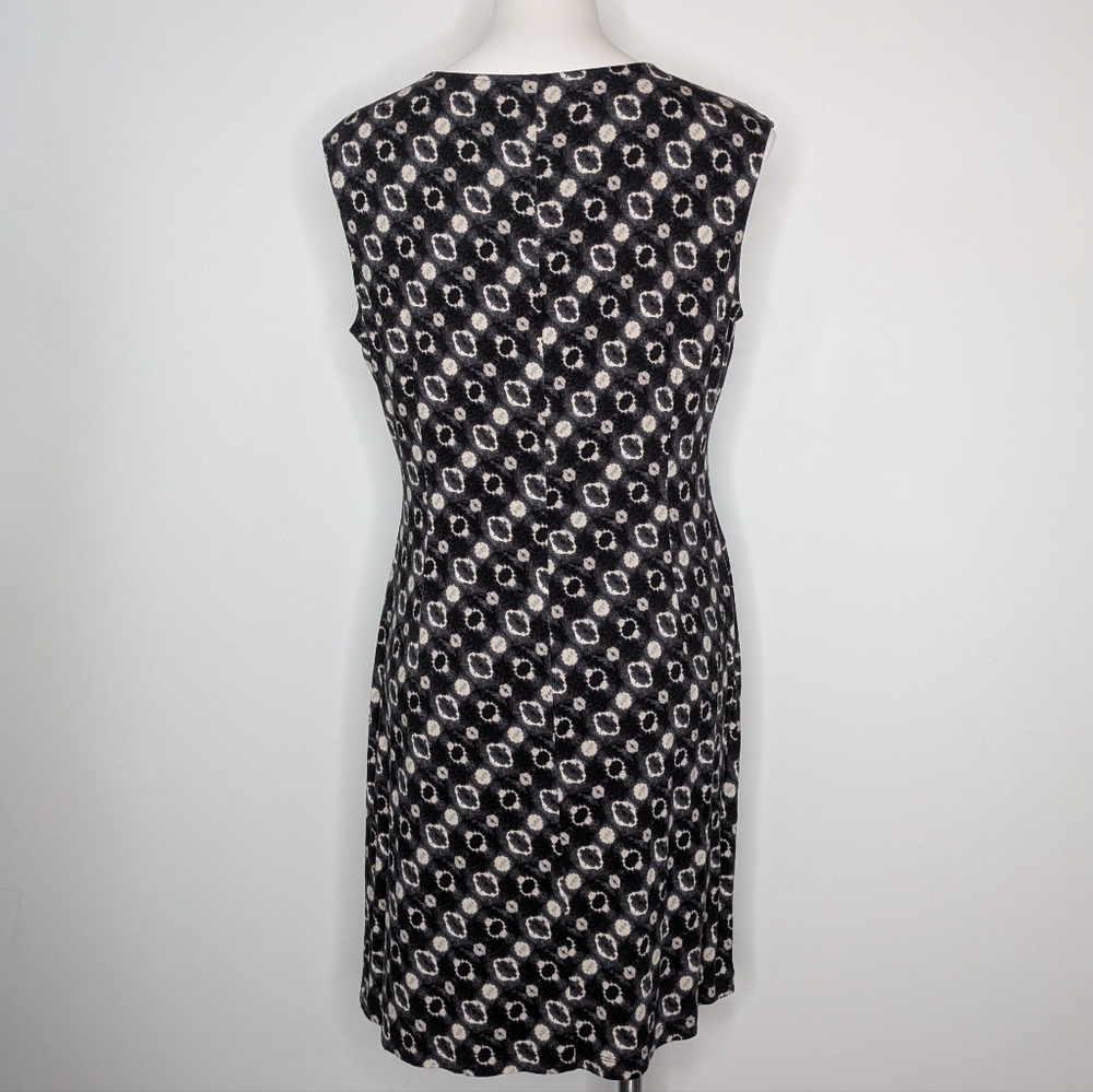 Nic & Zoe Black White Blue Abstract Sleeveless Knee Length Dress LP - Picture 5 of 8